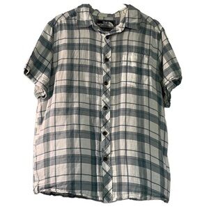 Men's The North Face Plaid Casual Hiking Button Down Shirt Size Large EUC #4698